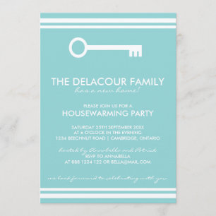 Convite de Festa de Inauguração Azul Moderno