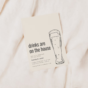 Convite de Festa de Inauguração com Cerveja