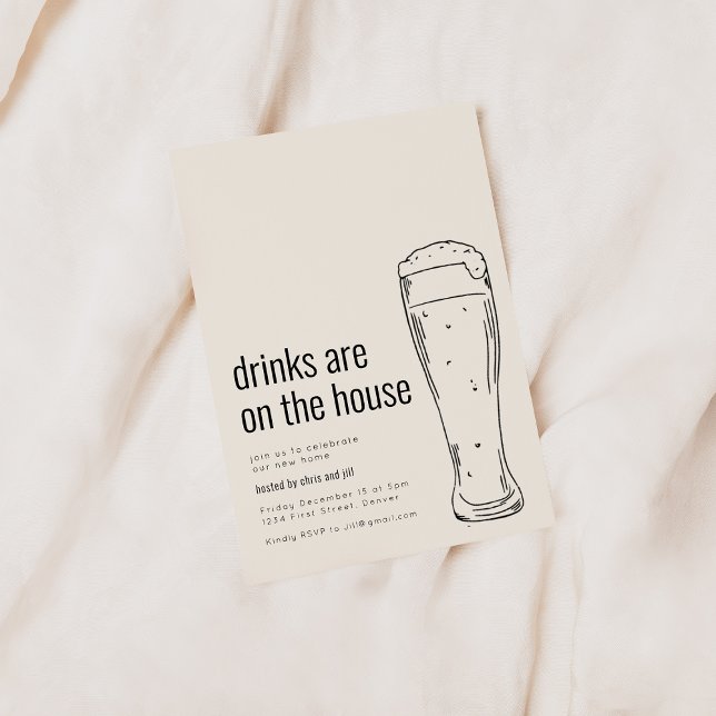 Convite de Festa de Inauguração com Cerveja (Criador carregado)