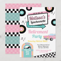 Convite de festa de jantar na lanchonete retrô