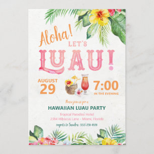 Convite de Festa de Luau Havaiano Aloha