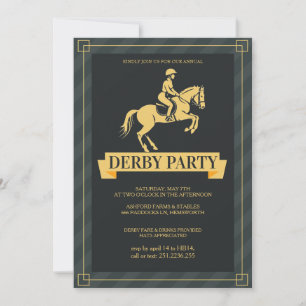 Convite de festa de luxo do Kentucky Derby Cavalo
