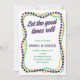 Convite de Festa de Mardi Gras