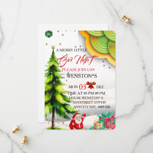 Convite de Festa de Natal à Noite das Meninas, Ami (Frente/Verso In Situ)