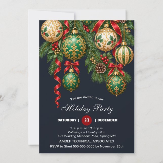 Convite de Festa de Natal Árvore de Natal com Enfe (Frente)
