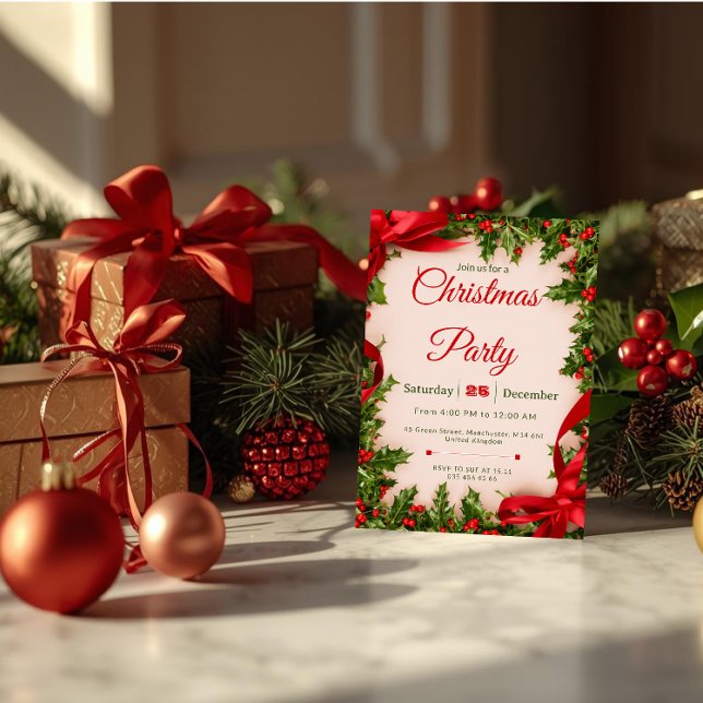 Convite de Festa de Natal Clássico (Criador carregado)