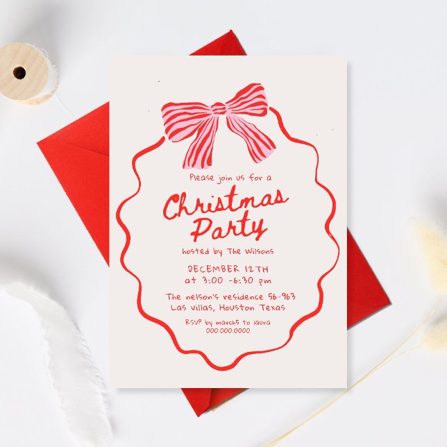 Convite de Festa de Natal com Arco de Férias Desen (Criador carregado)