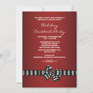 Convite de festa de Natal com coquetel Black Red C