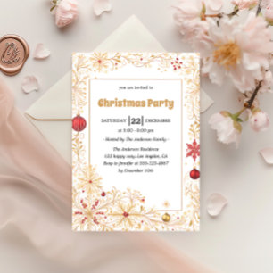 Convite de Festa de Natal com Enfeites Elegantes D