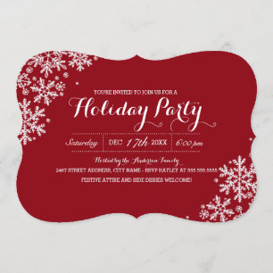 Convite de festa de Natal com floco de neve modern