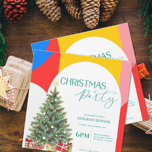 Convite de festa de Natal com padrão abstrato