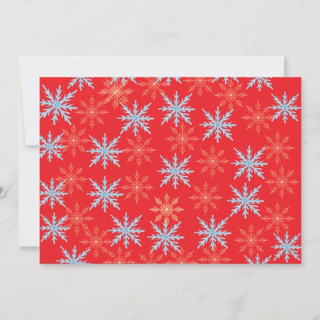 Convite de Festa de Natal com Padrão de Floco de N (Frente)
