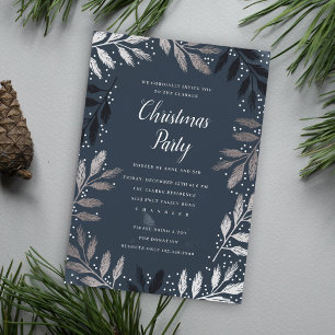 Convite de Festa de Natal com Quadro de Galhos de 