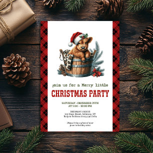 Convite de festa de Natal com vaca das Terras Alta