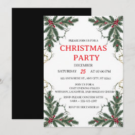 Convite de Festa de Natal com Verdejante Minimalis