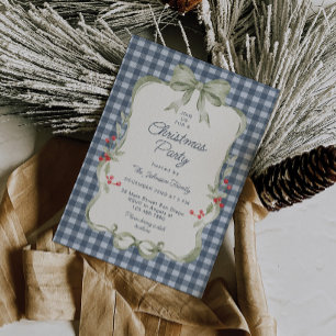 Convite de Festa de Natal Coquette com Arco Azul X