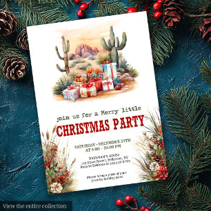 Convite de festa de Natal country cowboy editável