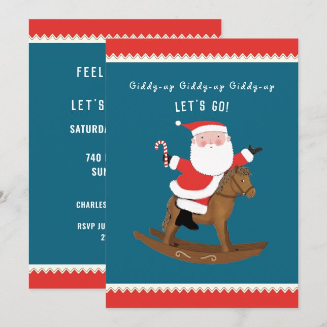 Convite de Festa de Natal Criativa (Frente/Verso)