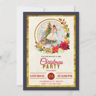 Convite de Festa de Natal da Bailarina do Ballet Q