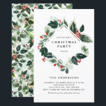 Convite de Festa de Natal de Inverno com Folhagens<br><div class="desc">Convide amigos e familiares para uma celebração festiva com nosso Convite de Festa de Natal Personalizável, apresentando folhagens variegadas em aquarela e vibrantes bagas de inverno. Este design elegante captura perfeitamente o espírito da temporada de festas, tornando-se uma maneira encantadora de compartilhar a alegria da sua reunião. Personalize este convite...</div>