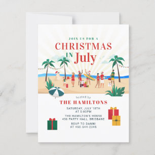 Convite de Festa de Natal de Verão em Julho
