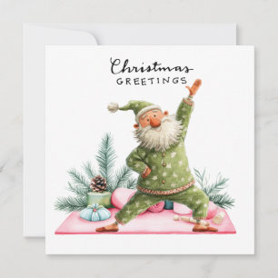 Convite de festa de Natal de Yoga com Santa Claus