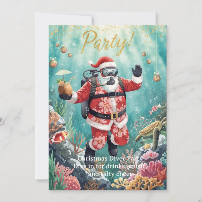 Convite de Festa de Natal do Mergulhador (Frente)