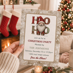 Convite de festa de Natal do Papai Noel caprichoso
