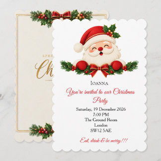 Convite de festa de Natal do Papai Noel elegante