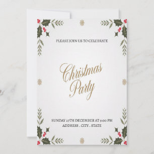 Convite de Festa de Natal Elegante e Festivo