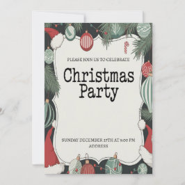 Convite de Festa de Natal Elegante e Festivo