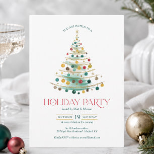 Convite de Festa de Natal Elegante para Árvore de 