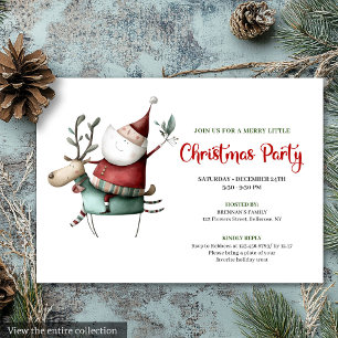Convite de Festa de Natal em Aquarela do Papai Noe