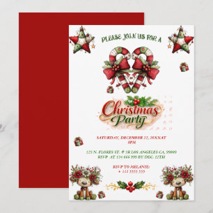 Convite de Festa de Natal em Aquarela Festiva