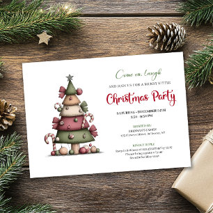 Convite de festa de Natal em desenho animado engra