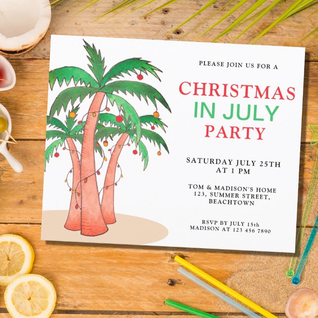 Convite de Festa de Natal em Julho com Orçamento P (Criador carregado)