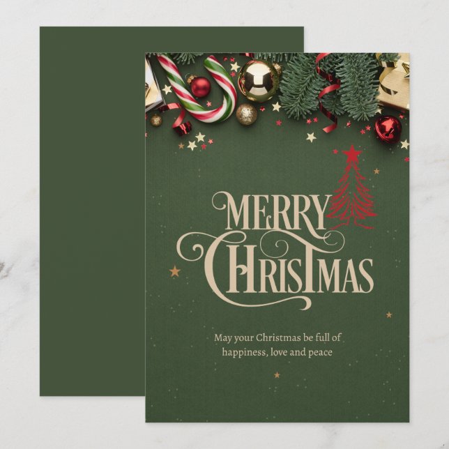 Convite de Festa de Natal, Feliz Natal  (Frente/Verso)