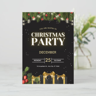 Convite de Festa de Natal Festiva
