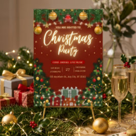 Convite de Festa de Natal Festivo