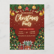Convite de Festa de Natal Festivo
