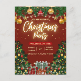Convite de Festa de Natal Festivo