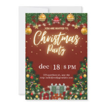 Convite de Festa de Natal Festivo Elegante