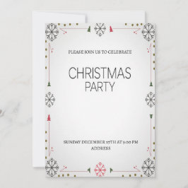 Convite de Festa de Natal Festivo Elegante e Feliz