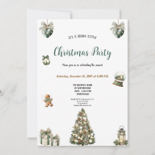 CONVITE DE FESTA DE NATAL FOFO VERDE E MARROM