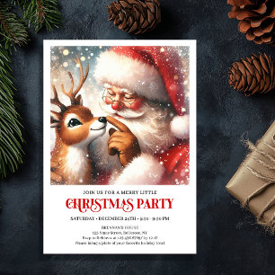 Convite de festa de Natal infantil com Papai Noel