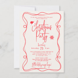 Convite de Festa de Natal Manuscrito Marfim