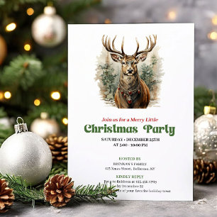 Convite de festa de Natal minimalista vintage com