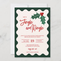 Convite de Festa de Natal Modern Jingle Mingle