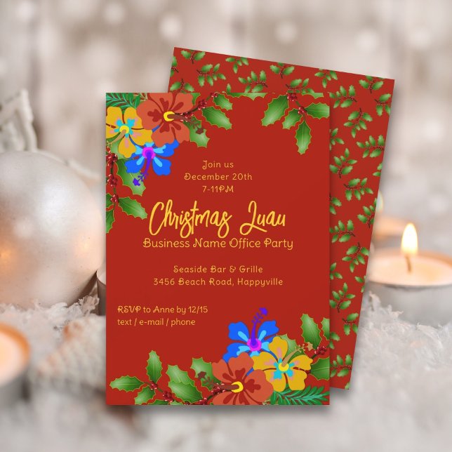 Convite de Festa de Natal no Escritório Hibiscus e (Criador carregado)