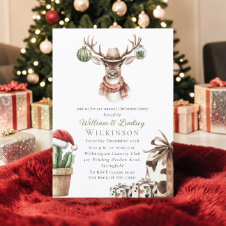 Convite de Festa de Natal no Estilo Western